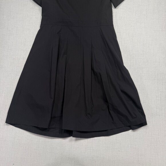 Brooks Brothers 346 Fit & Flare Dress Black Collared Short Sleeves Size 14 - Picture 4 of 13